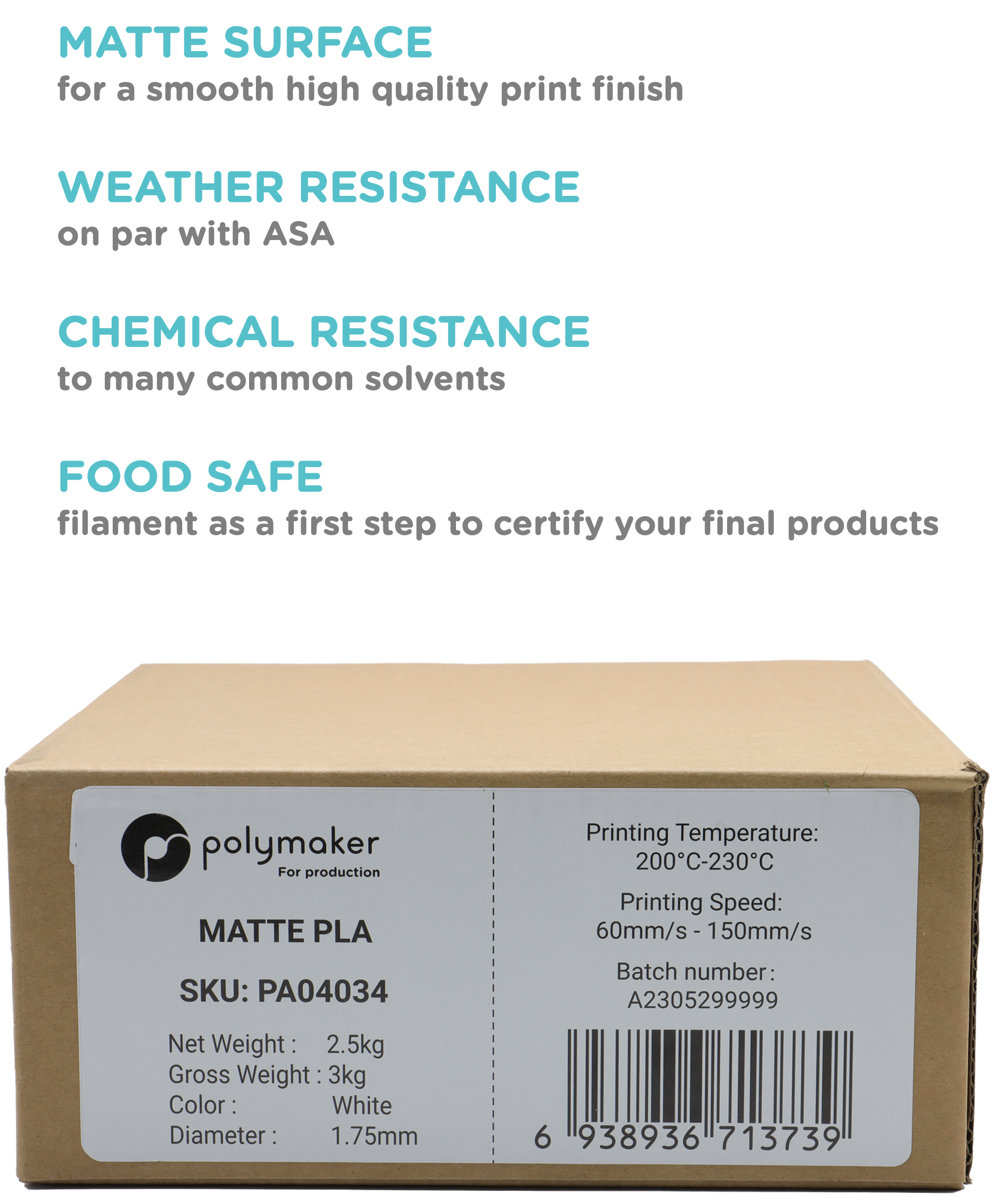 Polymaker Matte PLA for Production